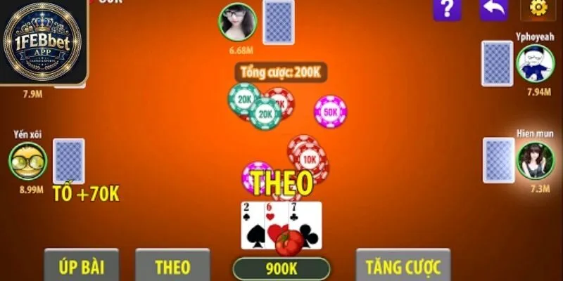 Quy trình thực hiện thao tác cược liêng Febet